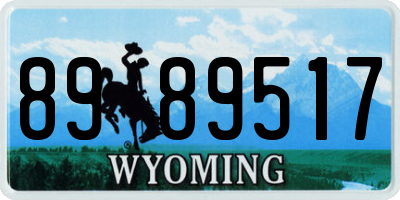 WY license plate 8989517
