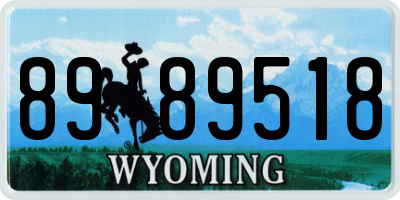 WY license plate 8989518