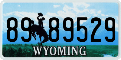 WY license plate 8989529