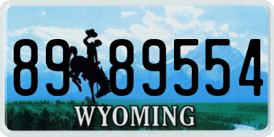 WY license plate 8989554