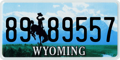 WY license plate 8989557