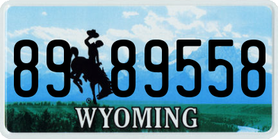 WY license plate 8989558