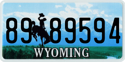 WY license plate 8989594