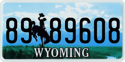 WY license plate 8989608
