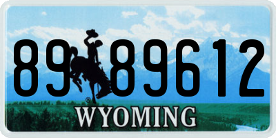WY license plate 8989612