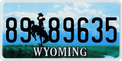 WY license plate 8989635