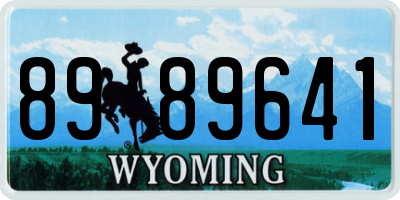 WY license plate 8989641