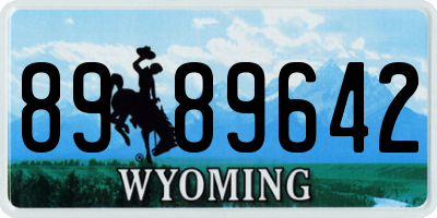 WY license plate 8989642
