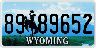 WY license plate 8989652