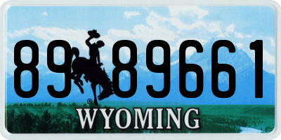 WY license plate 8989661