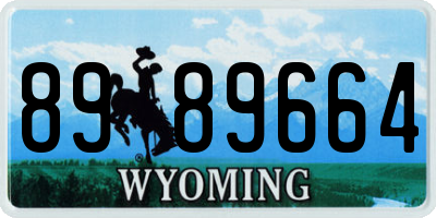 WY license plate 8989664