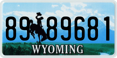 WY license plate 8989681