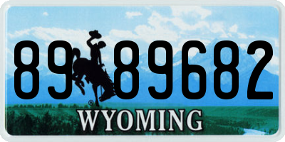 WY license plate 8989682