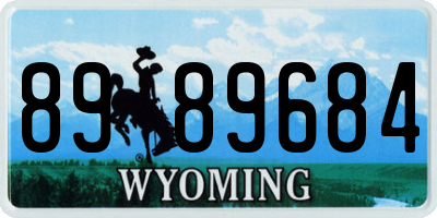 WY license plate 8989684