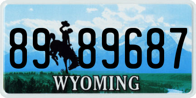 WY license plate 8989687