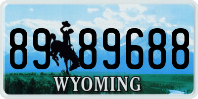 WY license plate 8989688