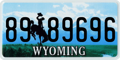 WY license plate 8989696