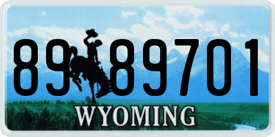 WY license plate 8989701