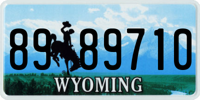 WY license plate 8989710