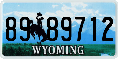 WY license plate 8989712