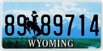 WY license plate 8989714