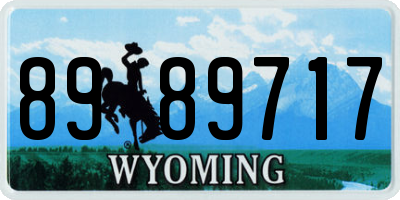 WY license plate 8989717