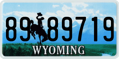 WY license plate 8989719
