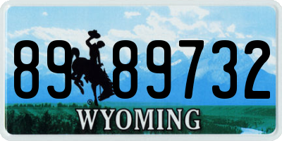 WY license plate 8989732