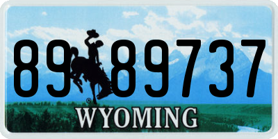 WY license plate 8989737