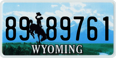 WY license plate 8989761