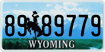 WY license plate 8989779