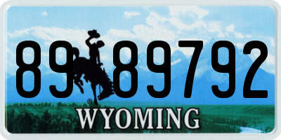 WY license plate 8989792