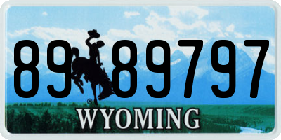WY license plate 8989797