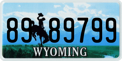 WY license plate 8989799