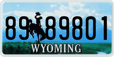 WY license plate 8989801