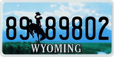WY license plate 8989802