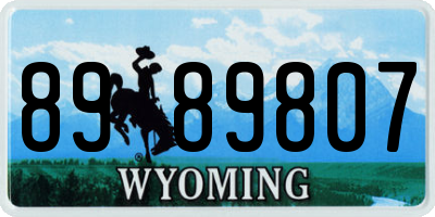 WY license plate 8989807