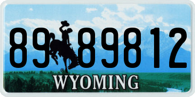 WY license plate 8989812