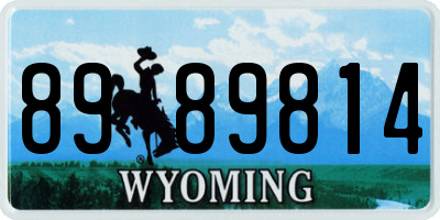WY license plate 8989814