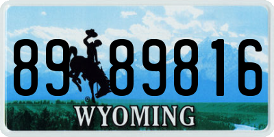 WY license plate 8989816