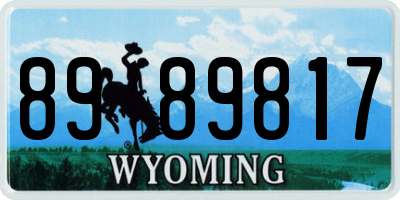 WY license plate 8989817