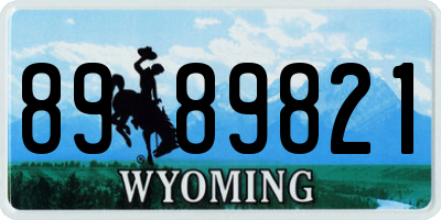 WY license plate 8989821