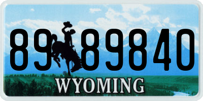WY license plate 8989840