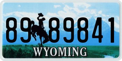 WY license plate 8989841