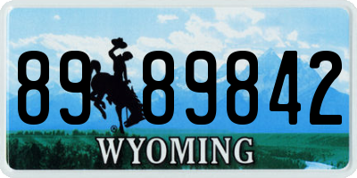 WY license plate 8989842