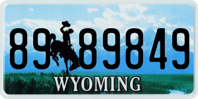 WY license plate 8989849