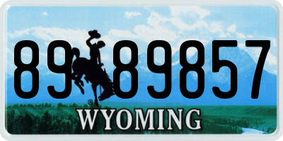WY license plate 8989857