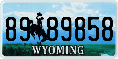WY license plate 8989858