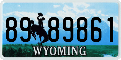 WY license plate 8989861
