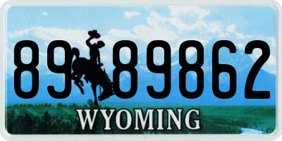 WY license plate 8989862